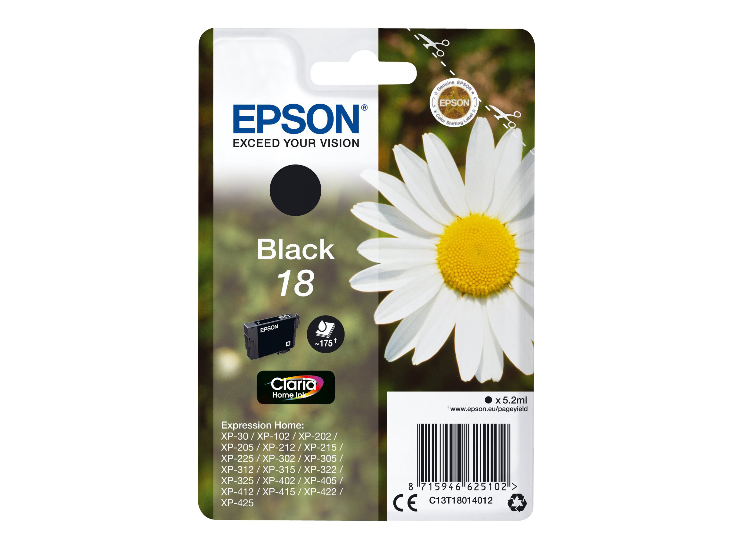 Epson Daisy Singlepack Black 18 Claria Home Ink