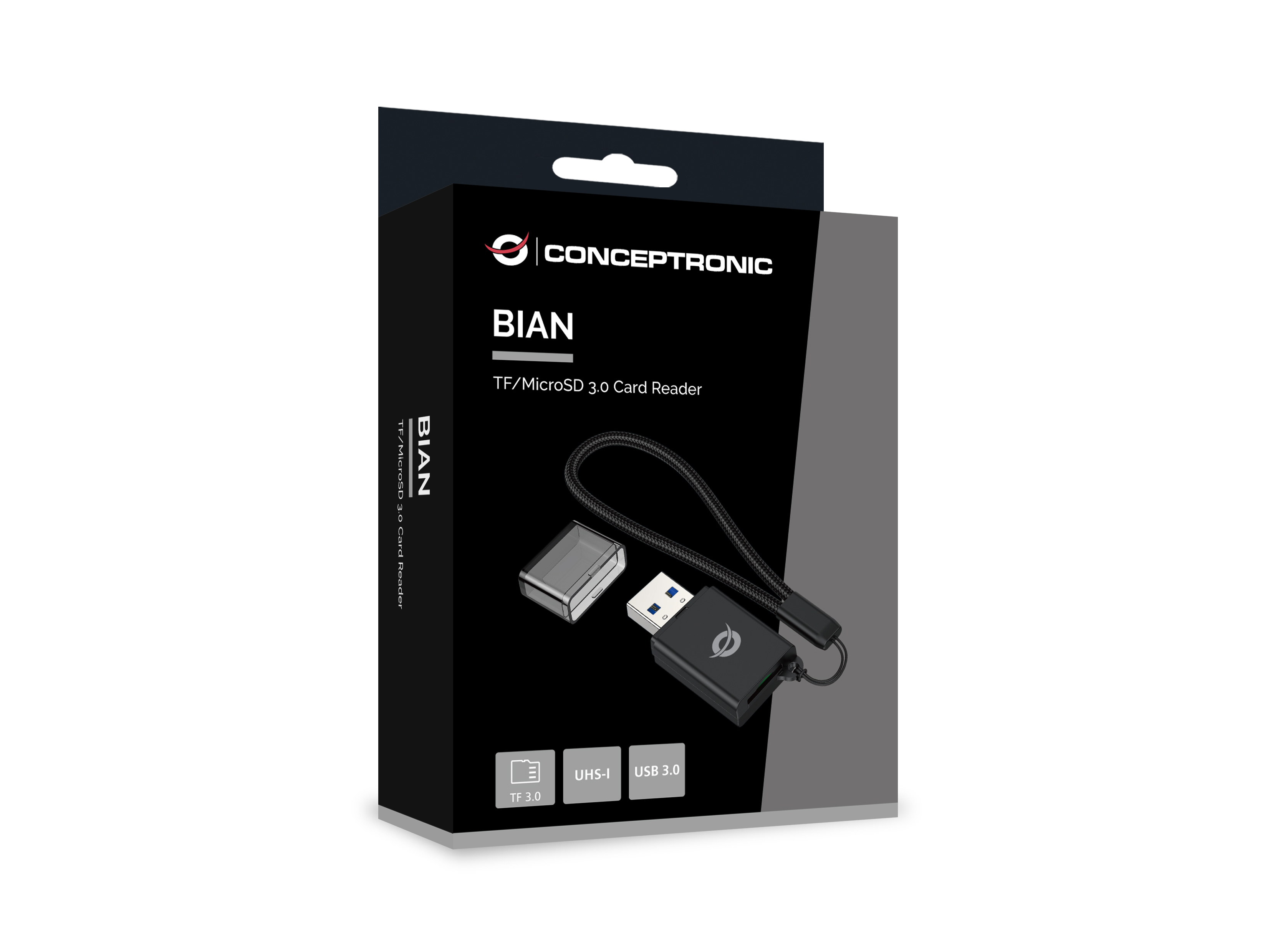 Conceptronic BIAN07B TF/MicroSD 3.0 Card Reader, UHS-I, USB 3.0, 5Gbps