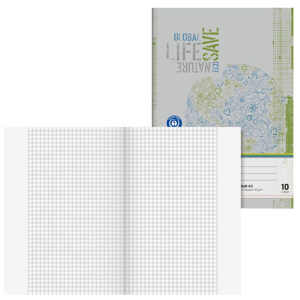 Brunnen Schulheft Recycling Lineatur 10 kariert Au�enrand