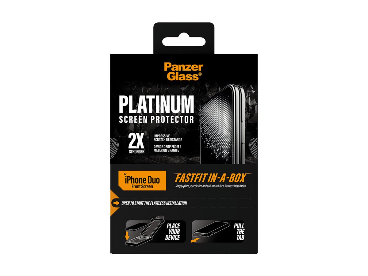 PanzerGlass � Platinum Front Screen Protector iPhone Duo | FRAME FIT w. FASTFIT IN-A-BOX Protector de pantalla 1 pieza(s)