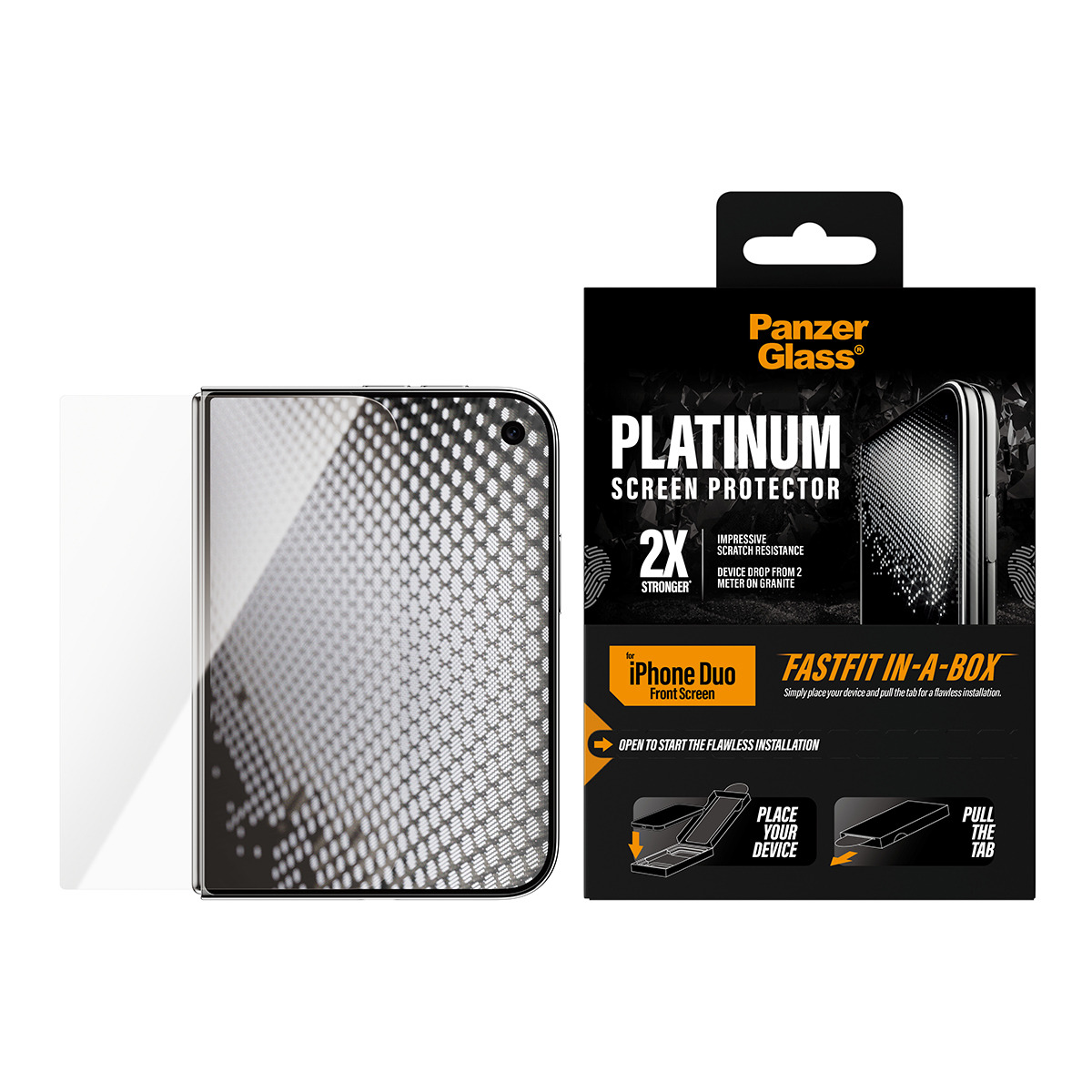 PanzerGlass � Platinum Front Screen Protector iPhone Duo | FRAME FIT w. FASTFIT IN-A-BOX Protector de pantalla 1 pieza(s)