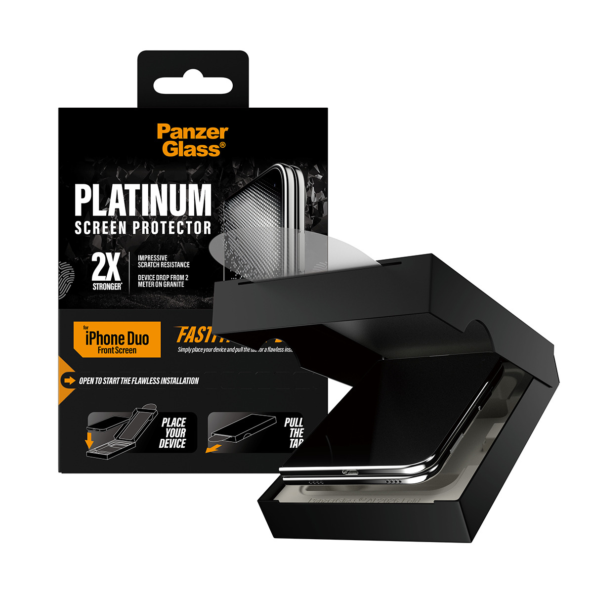 PanzerGlass � Platinum Front Screen Protector iPhone Duo | FRAME FIT w. FASTFIT IN-A-BOX Protector de pantalla 1 pieza(s)
