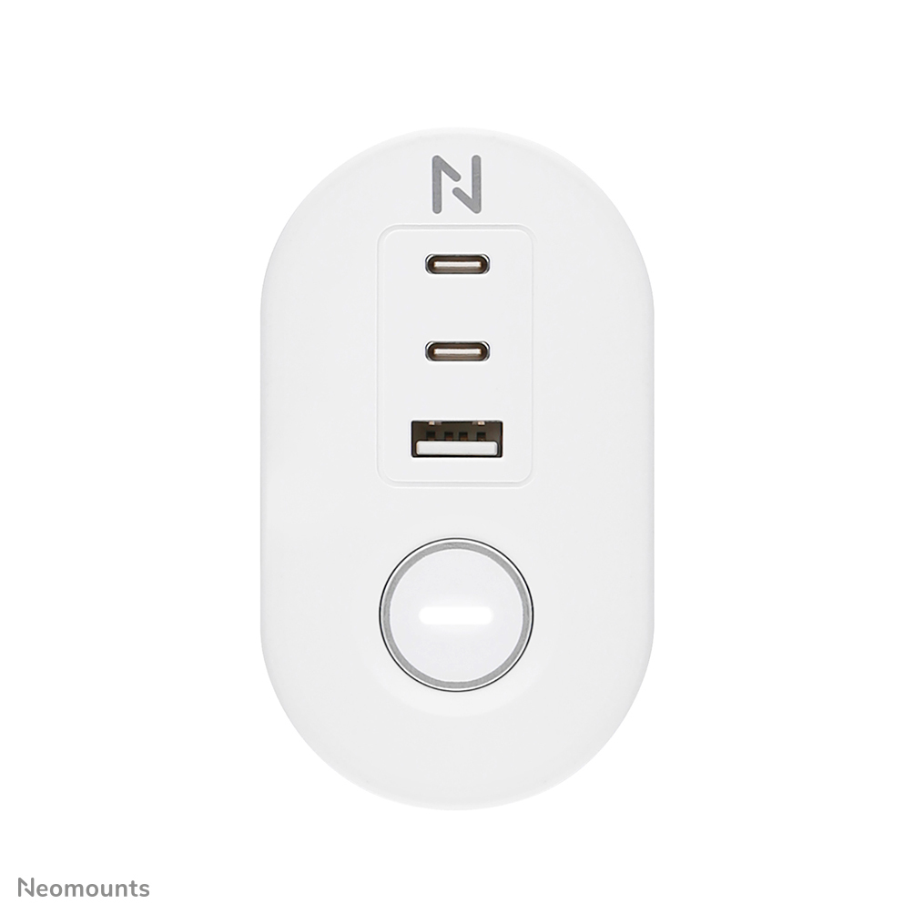 Neomounts DS22-840WH6 Regleta de sobremesa con abrazadera y puertos USB-C y USB-A - carga rpida