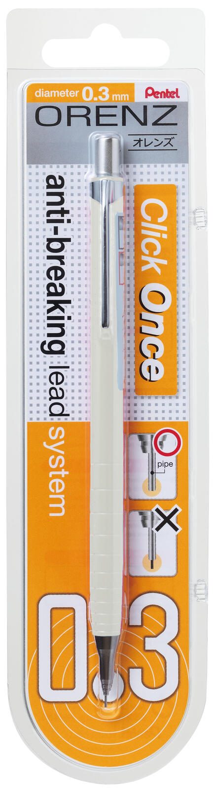 Pentel Orenz Druckbleistift wei� B 0.3 mm