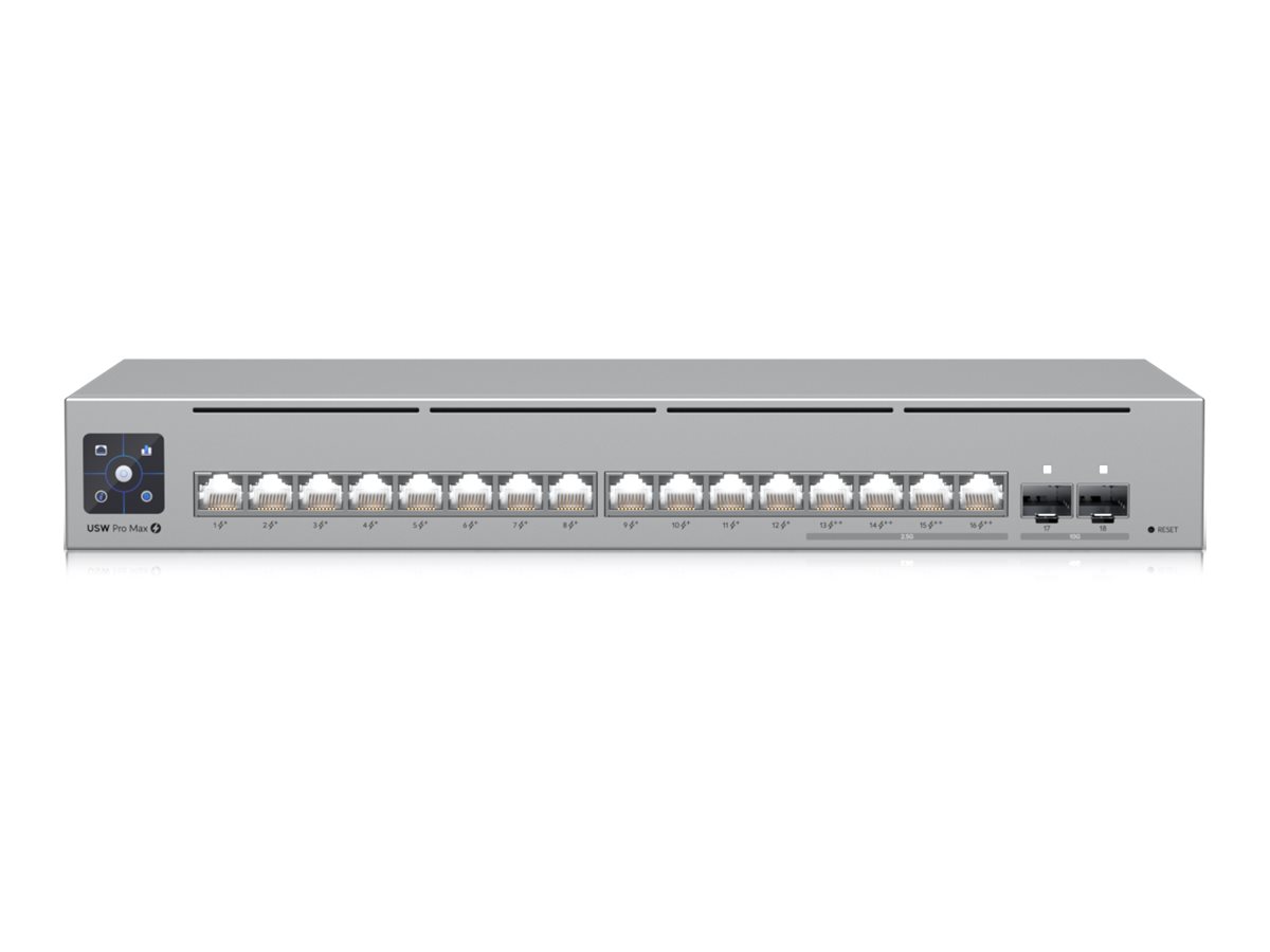 UbiQuiti Switch full managed Layer3 18 Port 4x 2.5 GbE 12x PoE Budget 180W - Switch - 84 Gbps