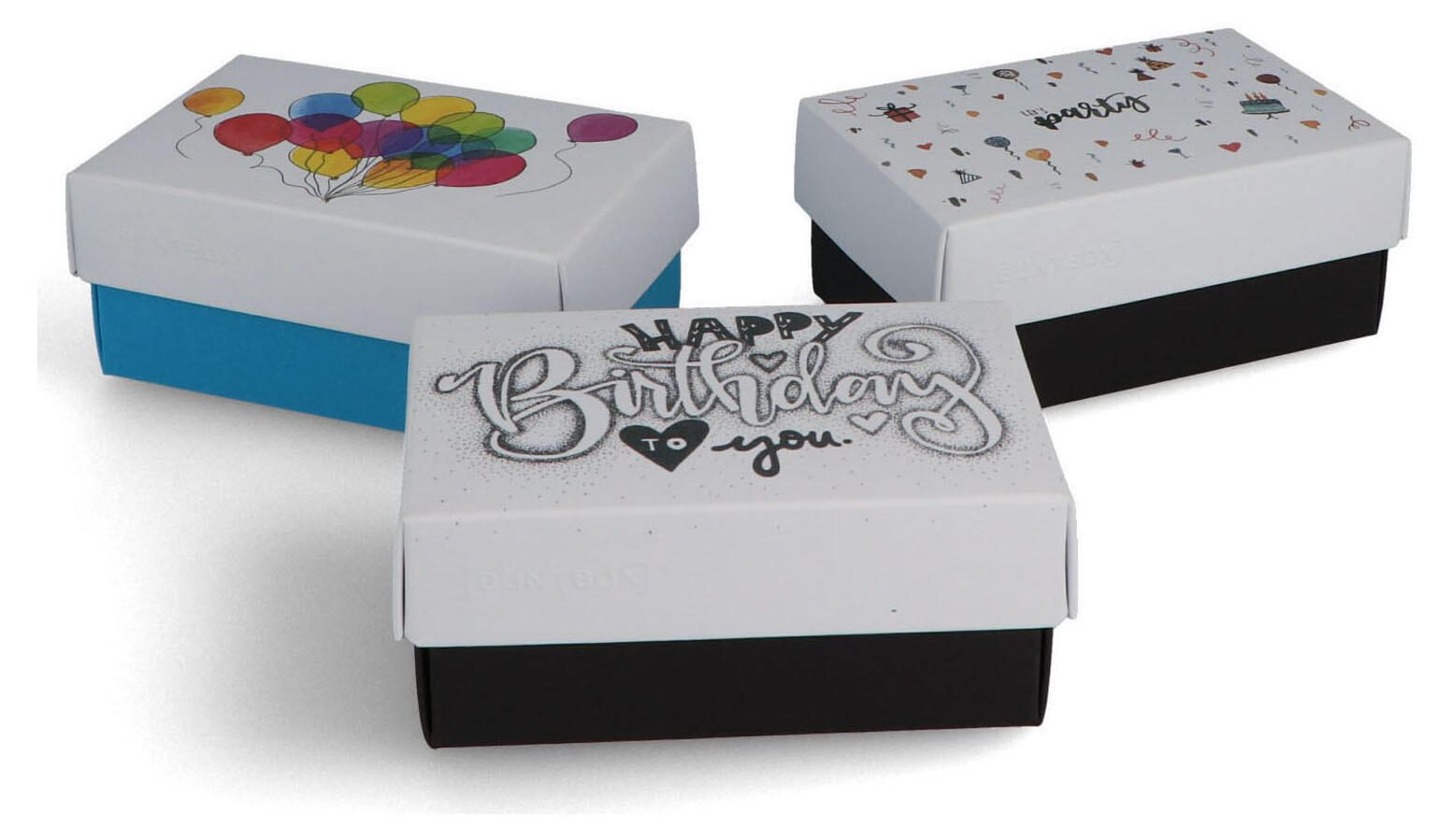 Buntbox 3 Geburtstag M Geschenkboxen-Set wei