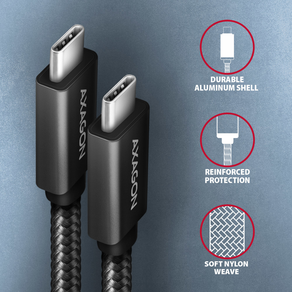 Axagon BUCM32-CM15AB cble USB USB 3.2 Gen 2x2 1,5 m USB C Noir