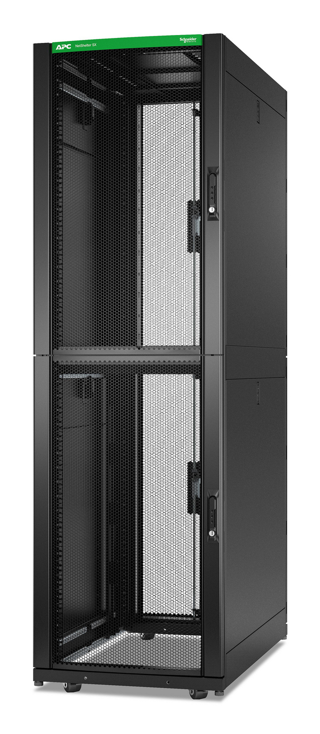 APC NetShelter SX Colocation - Schrank Netzwerkschrank - 2 x 600W x 1070D mm, mit Seiten - bodenstehend - Schwarz - 42HE - 48.3 cm (19)