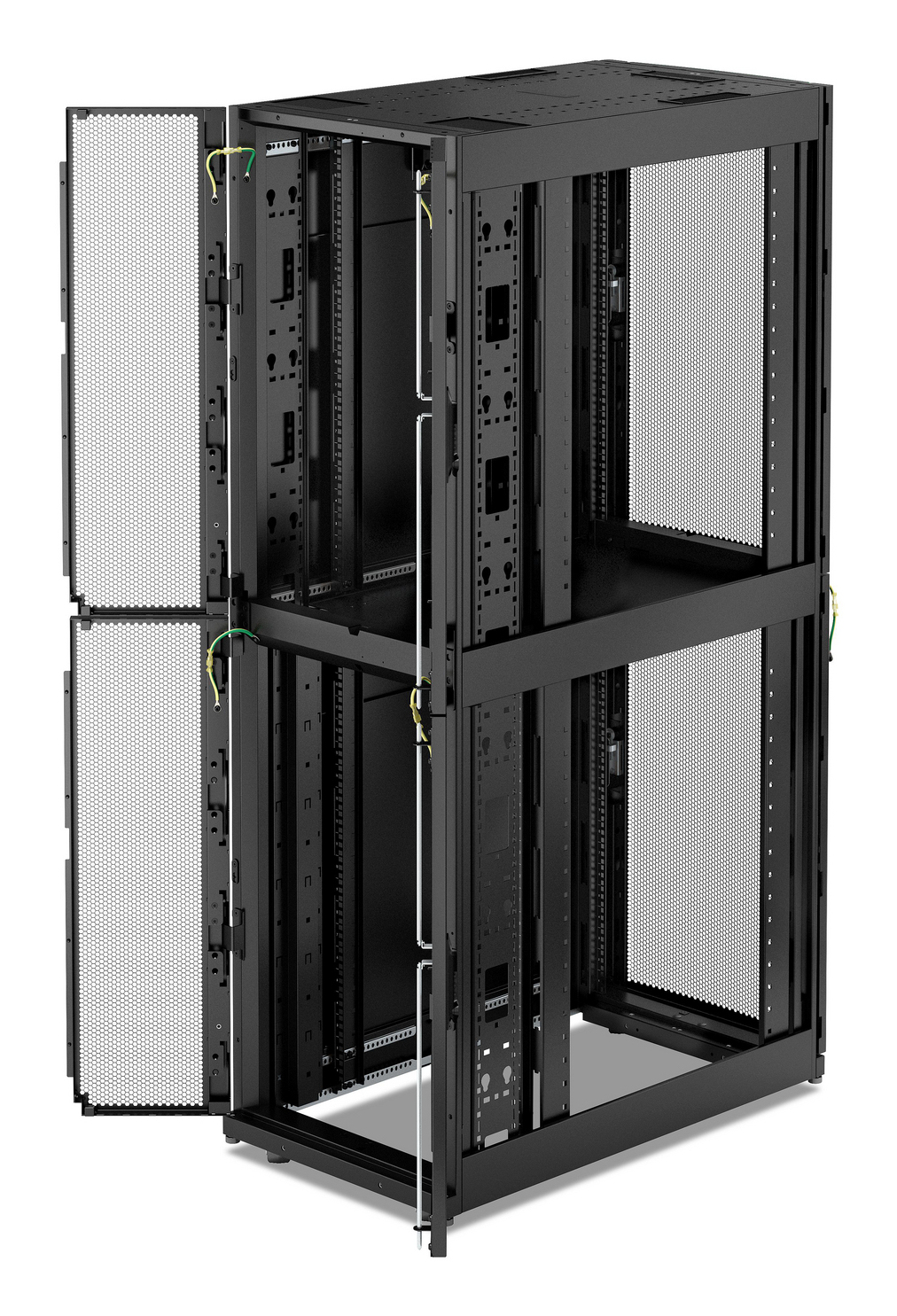 APC NetShelter SX Colocation - Schrank Netzwerkschrank - 2 x 600W x 1070D mm, mit Seiten - bodenstehend - Schwarz - 42HE - 48.3 cm (19)