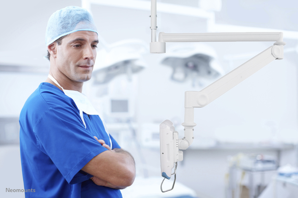 Neomounts FPMA-HAC100 - Klammer - full-motion - fr LCD-Display - medizinisch - wei - Bildschirmgre: 25.4-61 cm (10-24)