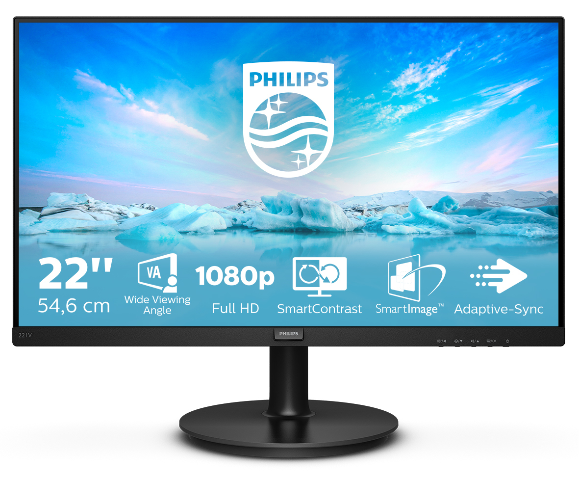 Philips V Line 221V8/00 computer monitor 54.6 cm (21.5) 1920 x 1080 pixels Full HD LED Black