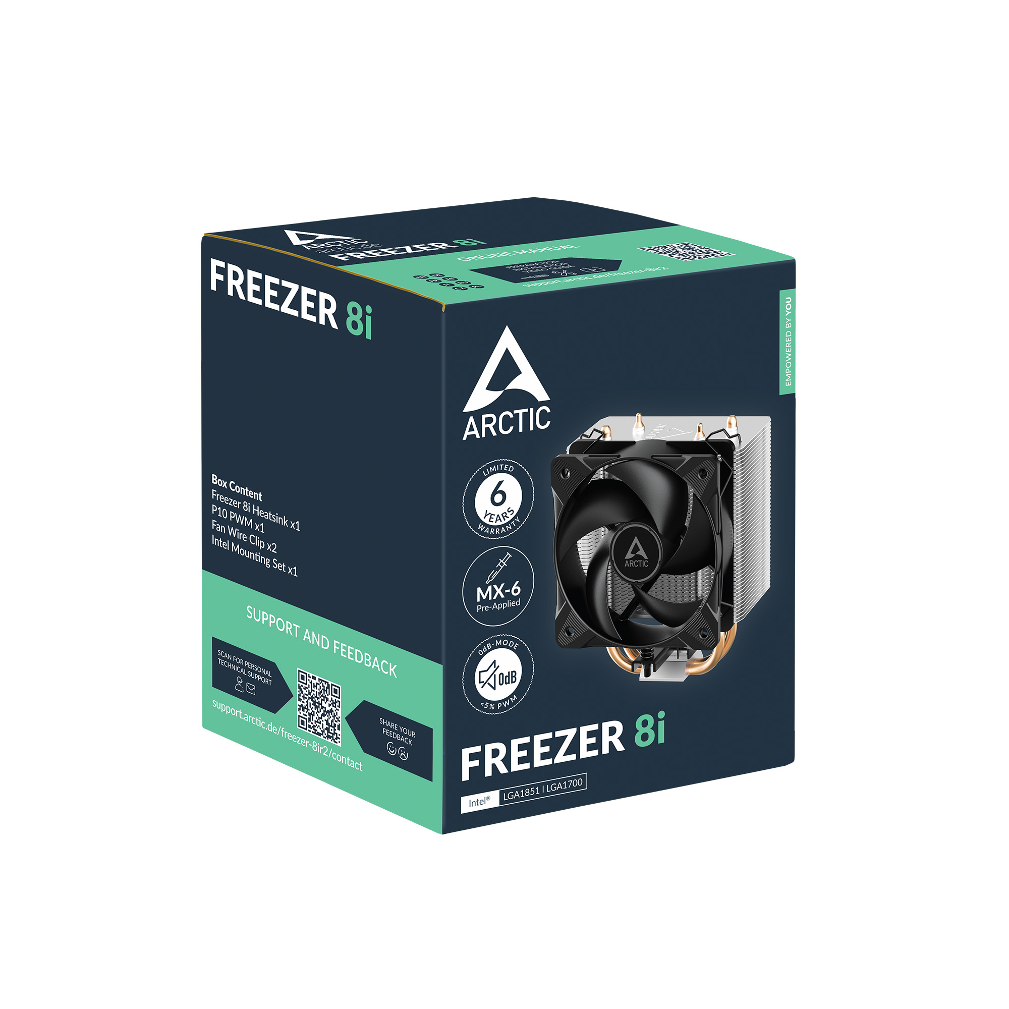 ARCTIC Freezer 8i Processore Raffreddatore daria 10 cm Alluminio, Nero