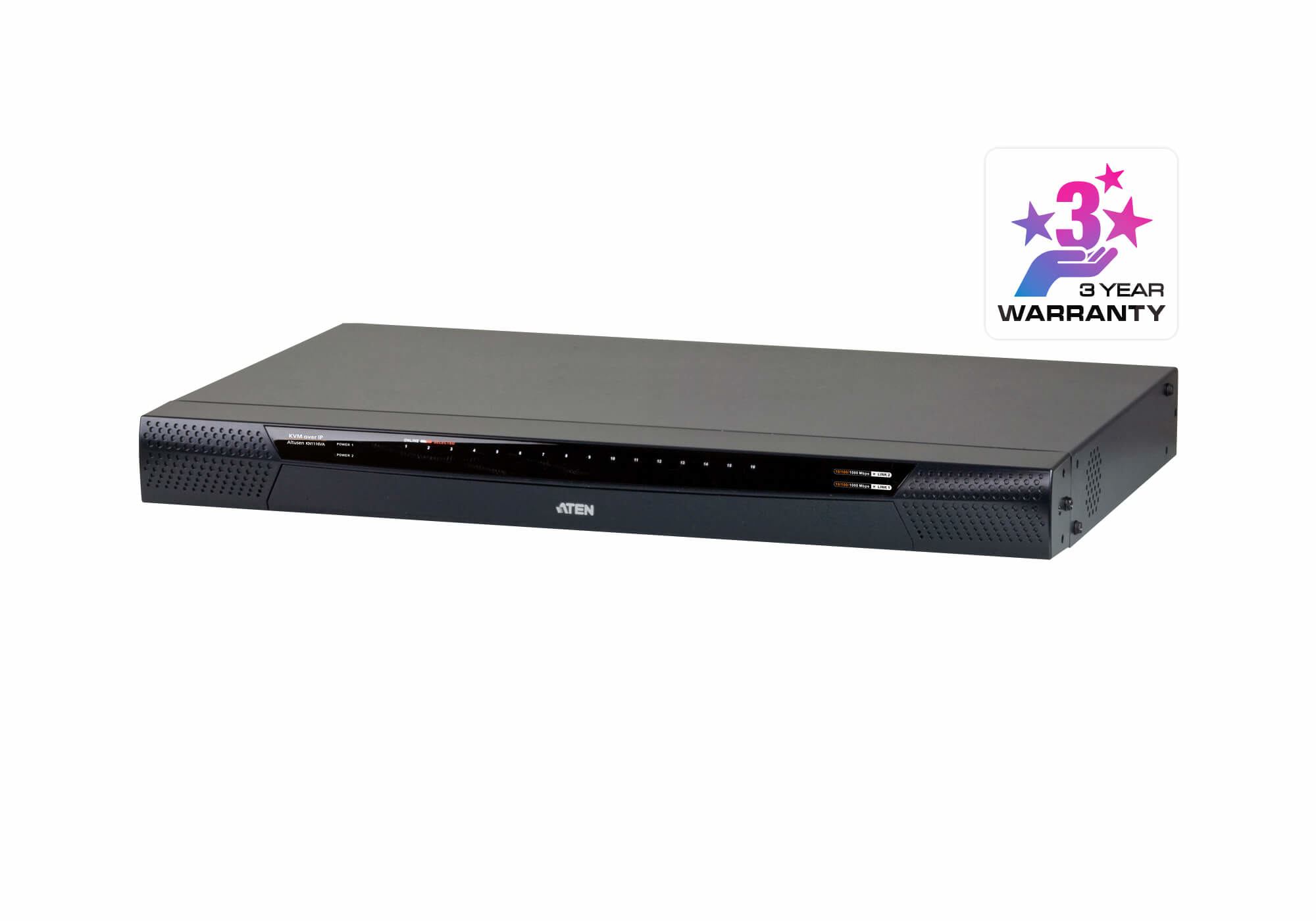 ATEN KN1116VA commutateur �cran, clavier et souris Grille de montage Noir