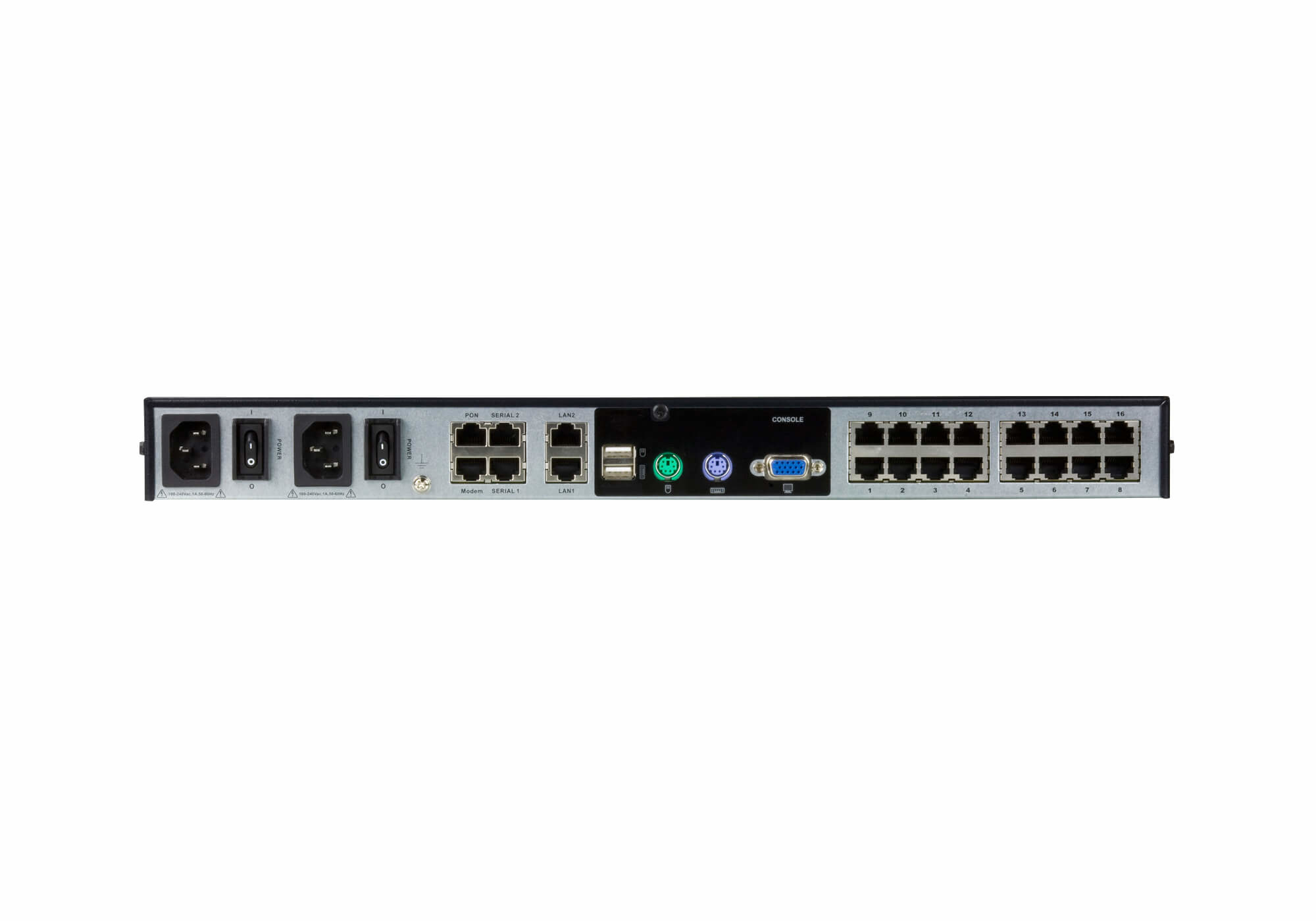 ATEN KN1116VA commutateur �cran, clavier et souris Grille de montage Noir