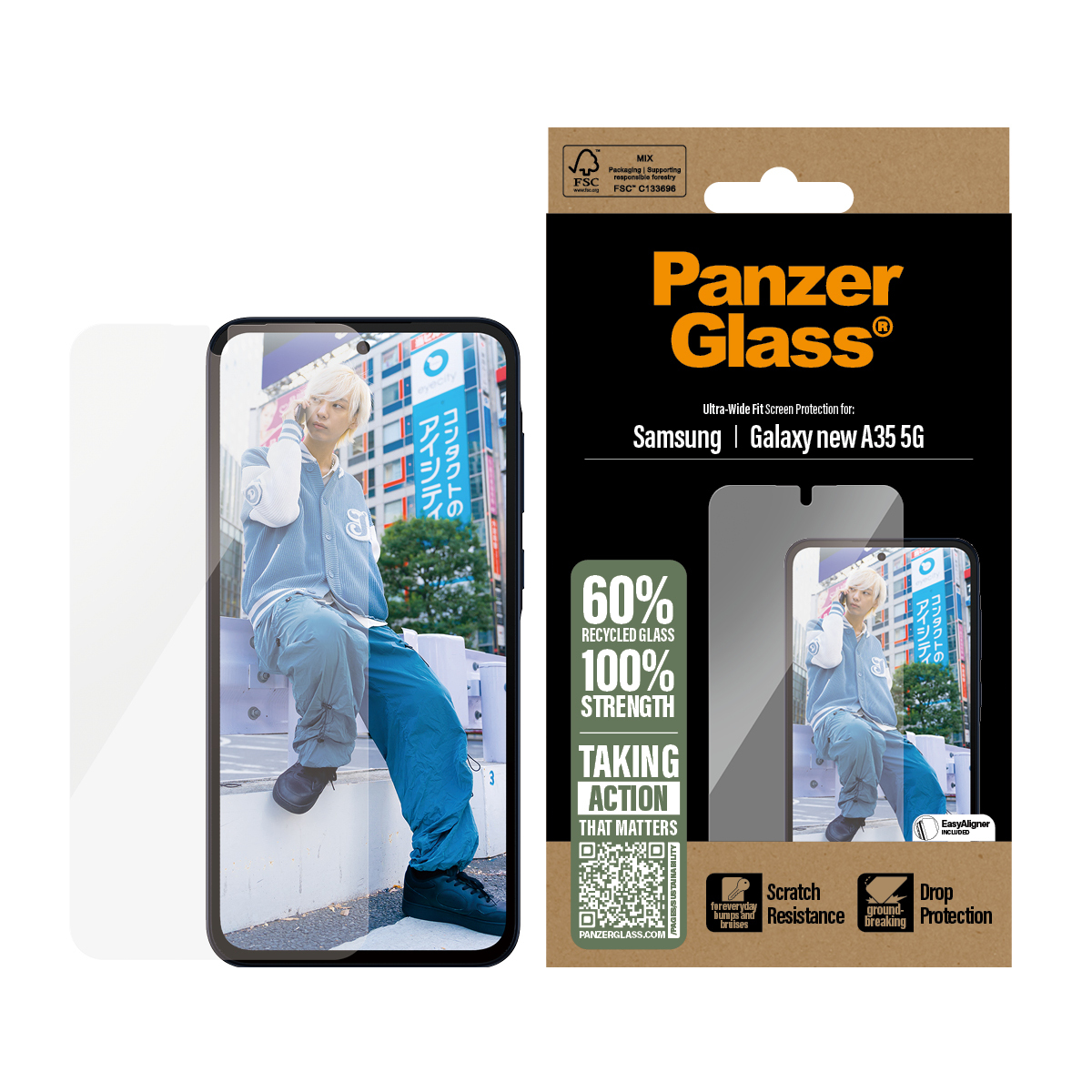 PanzerGlass s Screen Protector Samsung Galaxy new A35 5G| Ultra-Wide Fit