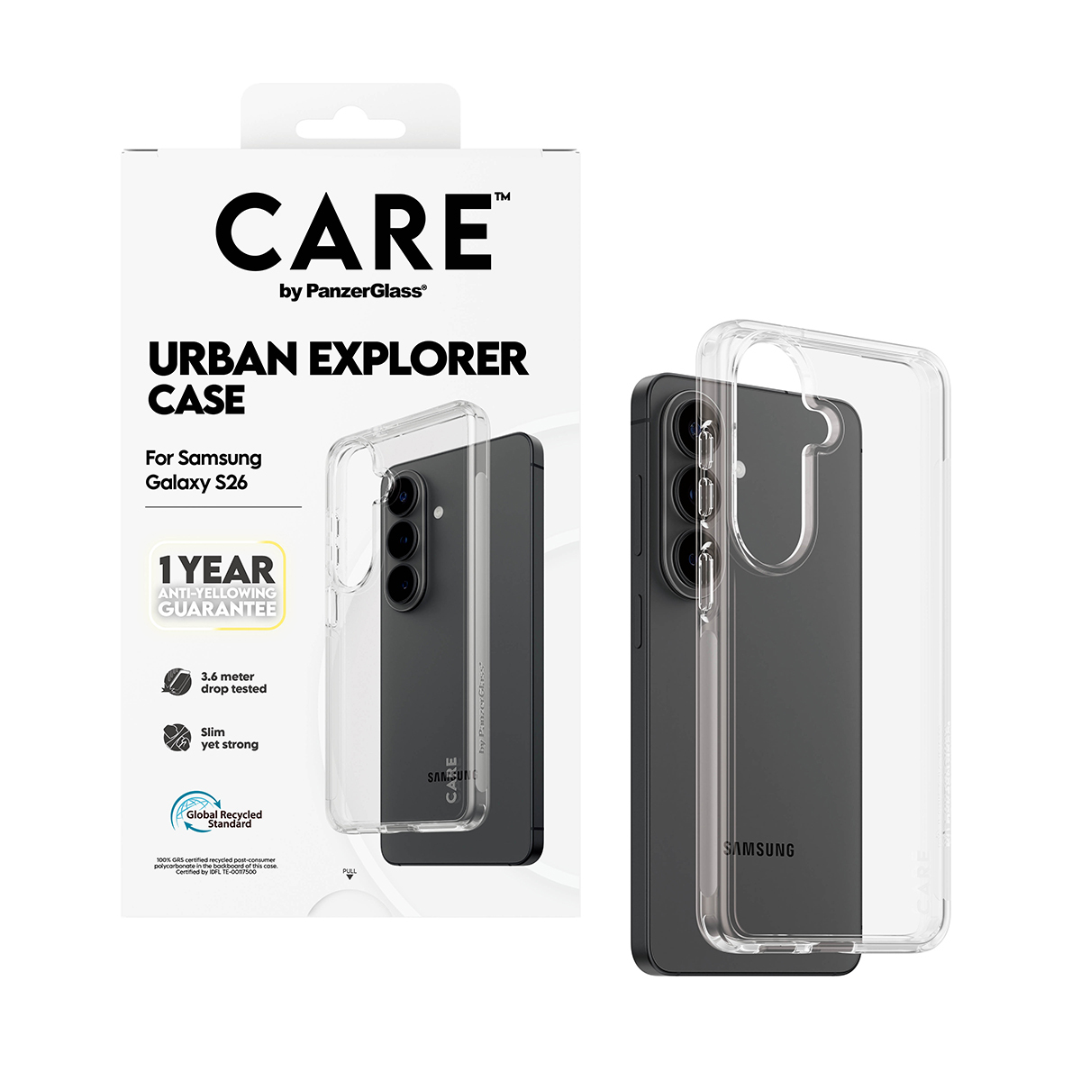 PanzerGlass CARE by � Urban Explorer Case Transparent Samsung Galaxy S26 funda para tel�fono m�vil Transparente