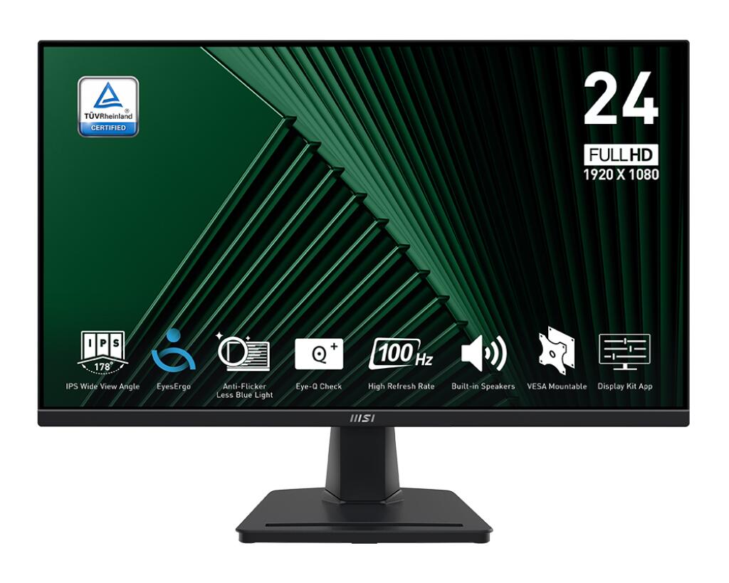 MSI PRO MP245PG 60cm 23.8 FHD IPS 4ms 100hz Pivot schwarz - Flachbildschirm (TFT/LCD) - 23,8