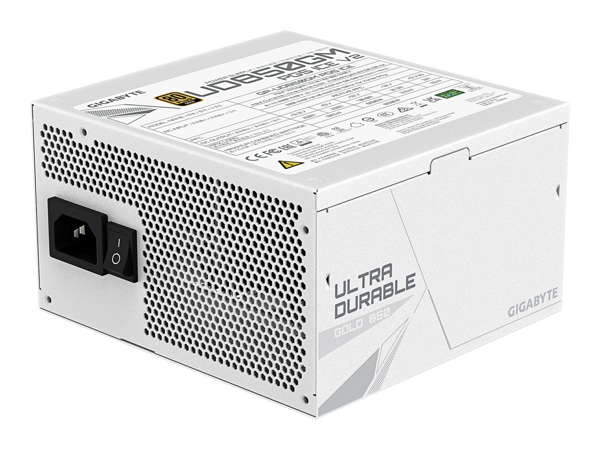 GIGABYTE UD850GM PG5 V2 ICE Alimentatore PCIe Gen 5.1, 80 PLUS Gold, Design completamente modulare, Ventola da 120 mm, Compatibile con ATX 3.1, Spina EU