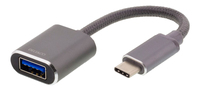 Deltaco USBC-1279 - 0,11 m - USB C - USB A - Schwarz