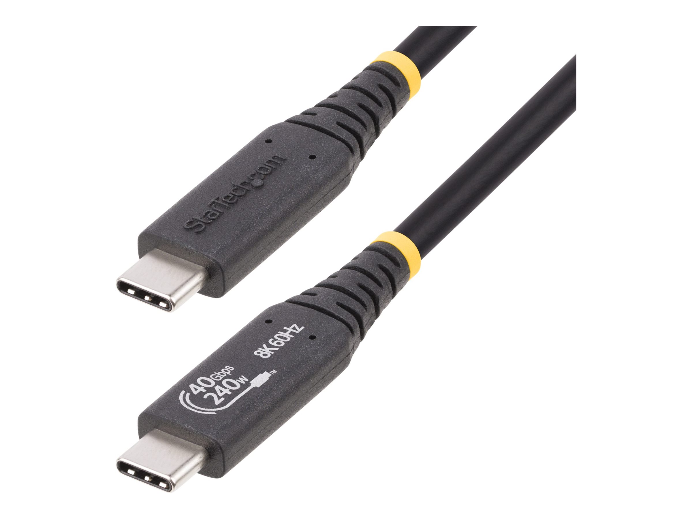 StarTech.com Cble USB4 de 1m, Cble USB-C Certifi USB-IF, 40Gbps, Power Delivery 240W PD 3.1 EPR, 8K 60Hz, Cordon de Transfert de Donnes USB Type-C, Compatible avec les Ports Thunderbolt 4/3/USB 3.2