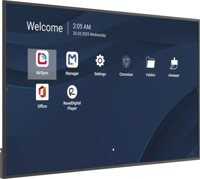 Viewsonic CDE7514-2C �cran daffichage dynamique �cran plat de signalisation num�rique 190,5 cm (75) LCD Wifi 500 cd/m� 4K Ultra HD Noir Int�gr� dans le processeur Android 14 24/7
