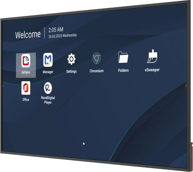 Viewsonic CDE7514-2C �cran daffichage dynamique �cran plat de signalisation num�rique 190,5 cm (75) LCD Wifi 500 cd/m� 4K Ultra HD Noir Int�gr� dans le processeur Android 14 24/7