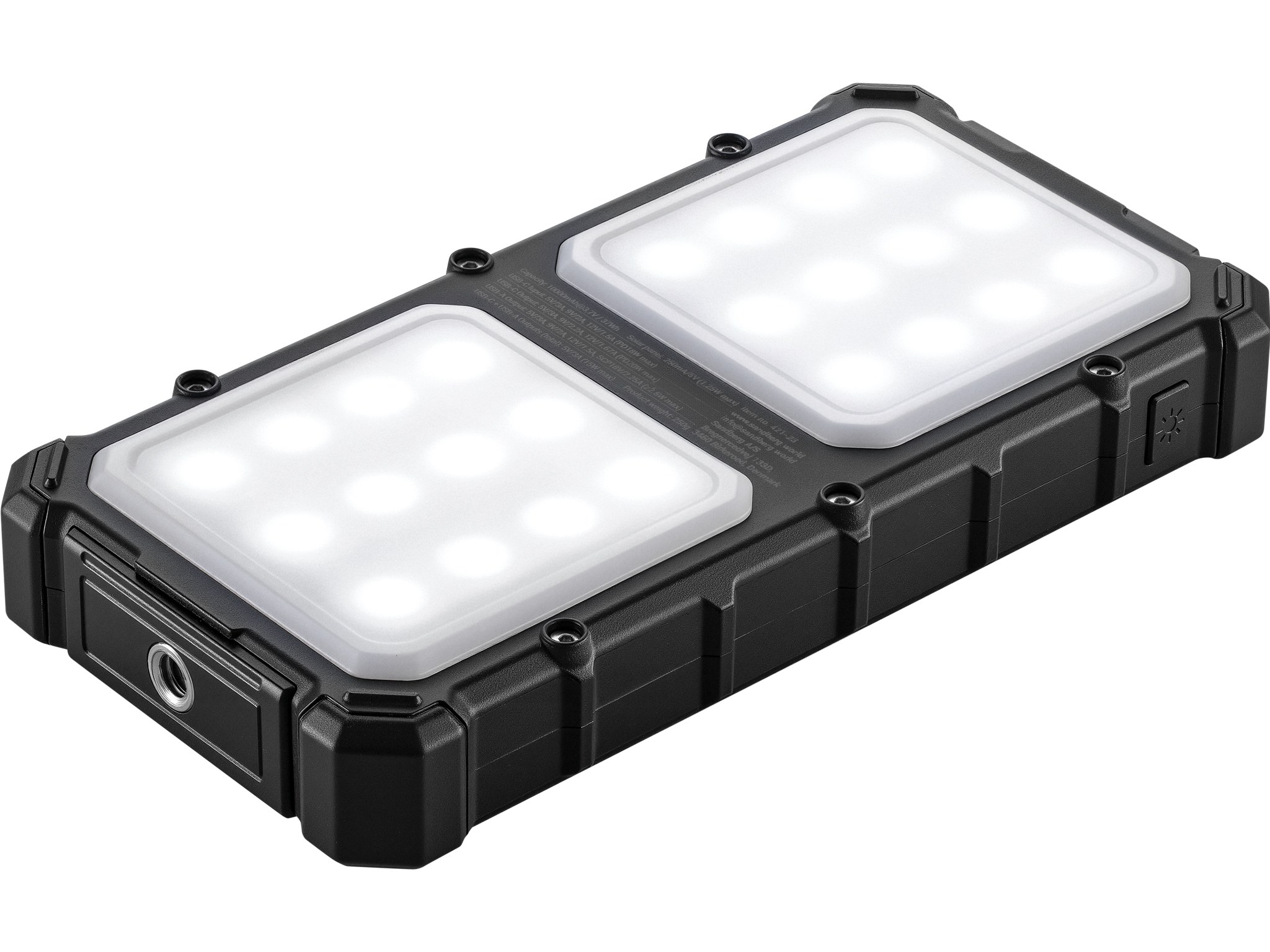 SANDBERG Active - Solar-Powerbank - 10000 mAh - 37 Wh - 22.5 Watt - 3 A - PD/PPS - 2 Ausgabeanschlussstellen (USB, 24 pin USB-C)