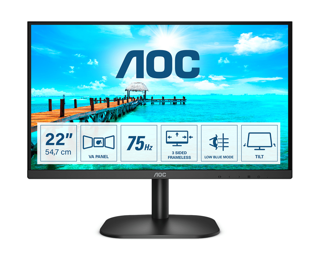 AOC B2 22B2H computer monitor 54.6 cm (21.5) 1920 x 1080 pixels Full HD LED Black