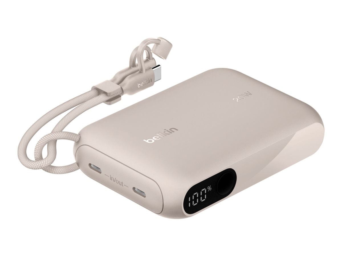 Belkin BoostCharge - Powerbank - mit Display - 10000 mAh - 20 Watt - PD - 2 Ausgabeanschlussstellen (24 pin USB-C)
