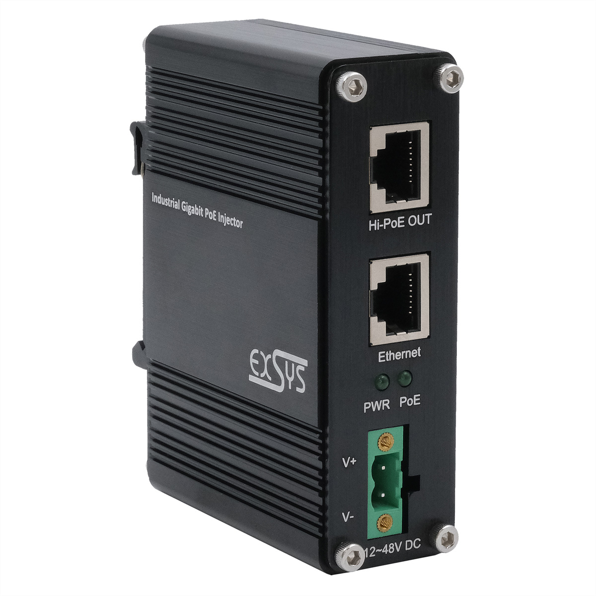 Exsys GmbH PoE+ Gigabit Injektor 60W -40C bis+80C EX-60310 - 1 Gbps