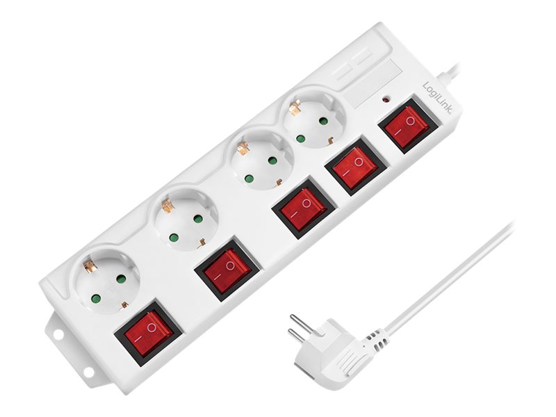 LogiLink Steckdosenleiste - Wechselstrom 250 V - 3680 Watt - Ausgangsanschlsse: 4 (4 x CEE 7/3)