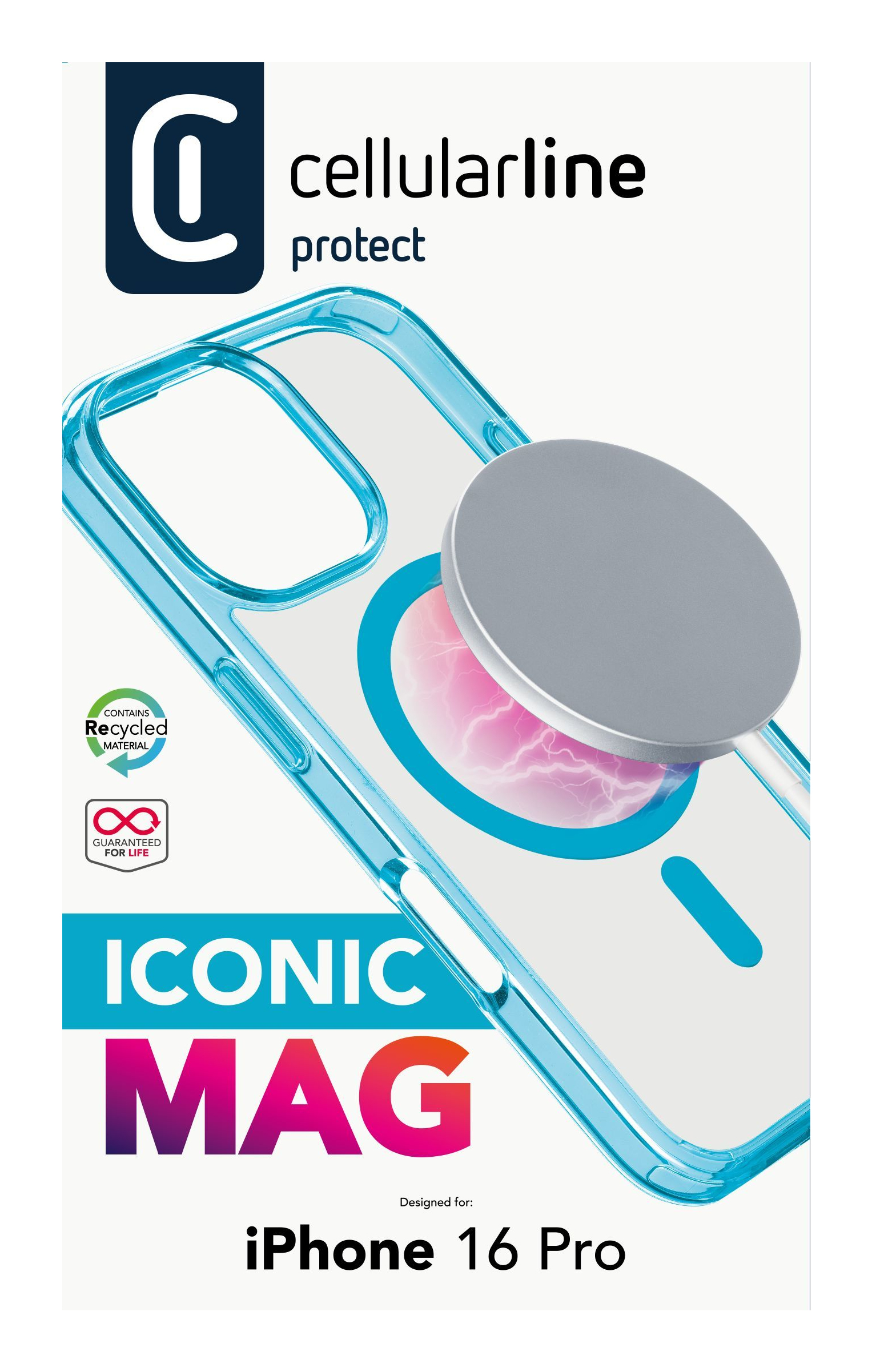 Cellularline Iconic MAG MagSafe Case - für Apple iPhone 16 Pro - Light Blue