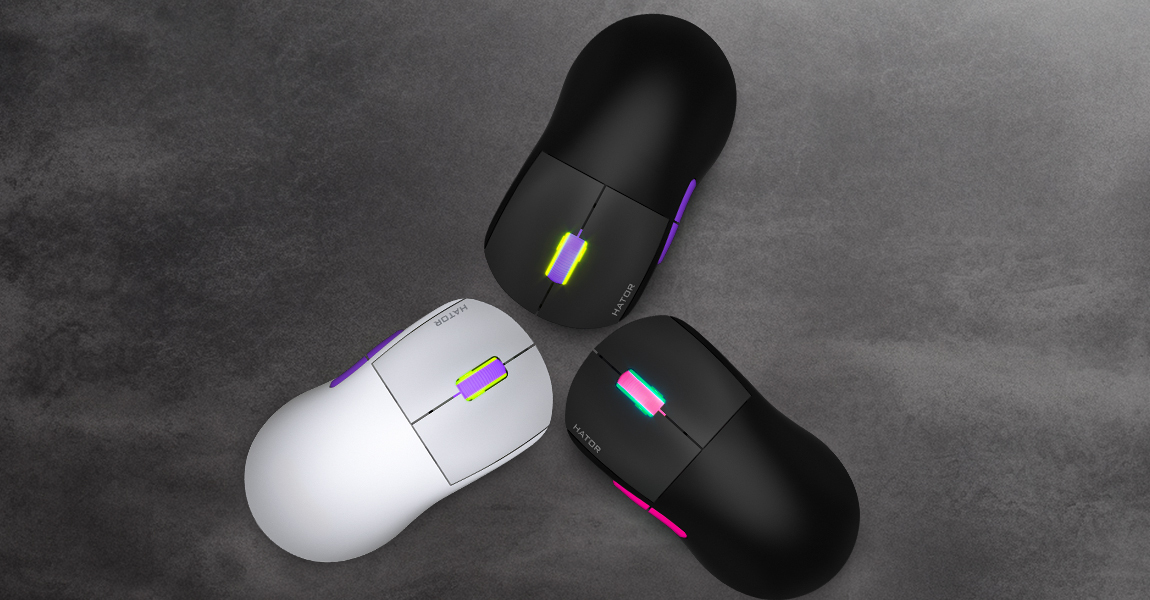 HATOR Quasar 2 Ultra 4K Wireless mouse Home Right-hand RF Wireless + Bluetooth + USB Type-A Optical 26000 DPI