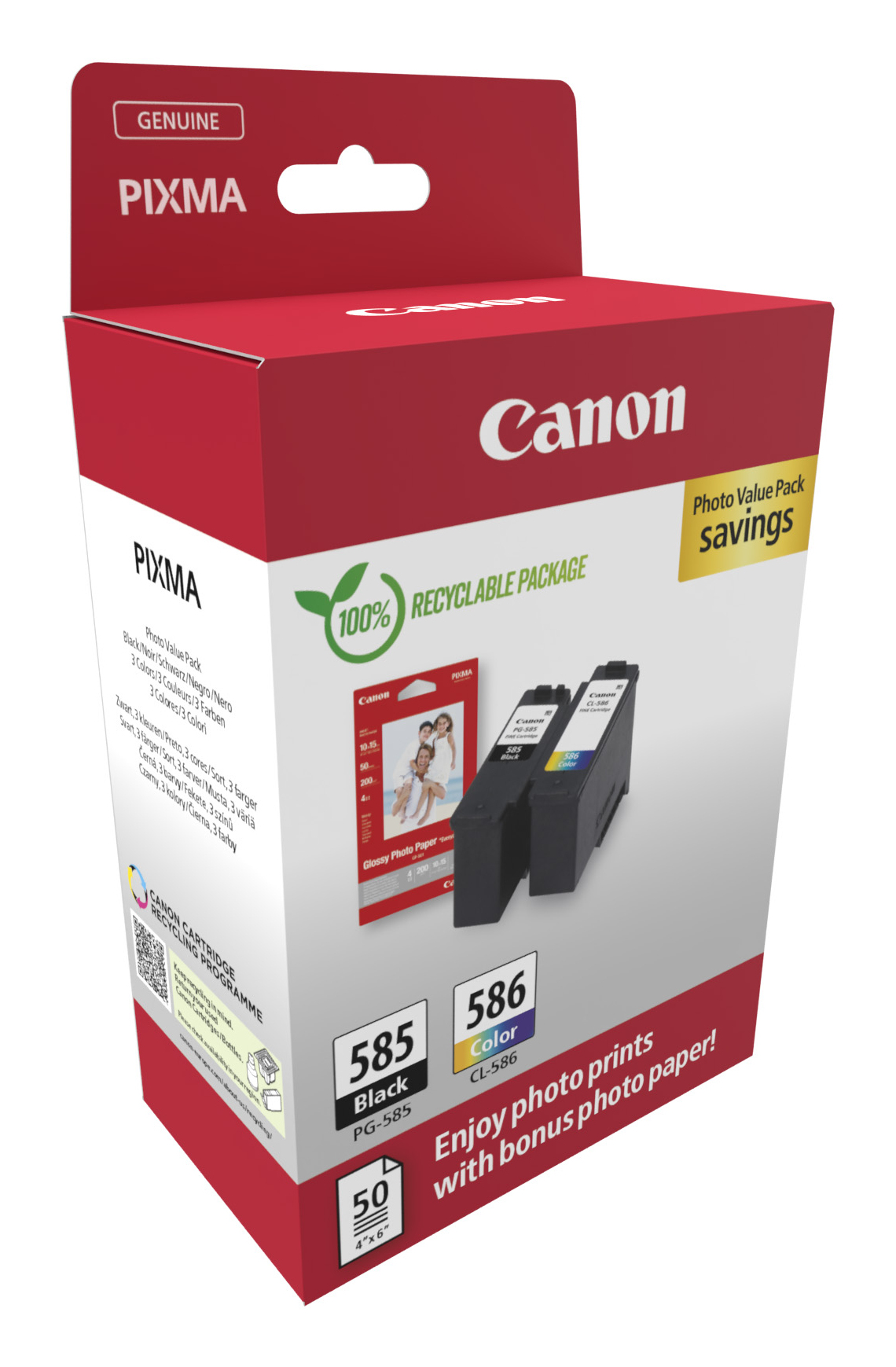 Canon PG-585/CL-586 PVP ink cartridge 2 pc(s) Original Black, Cyan, Magenta, Yellow