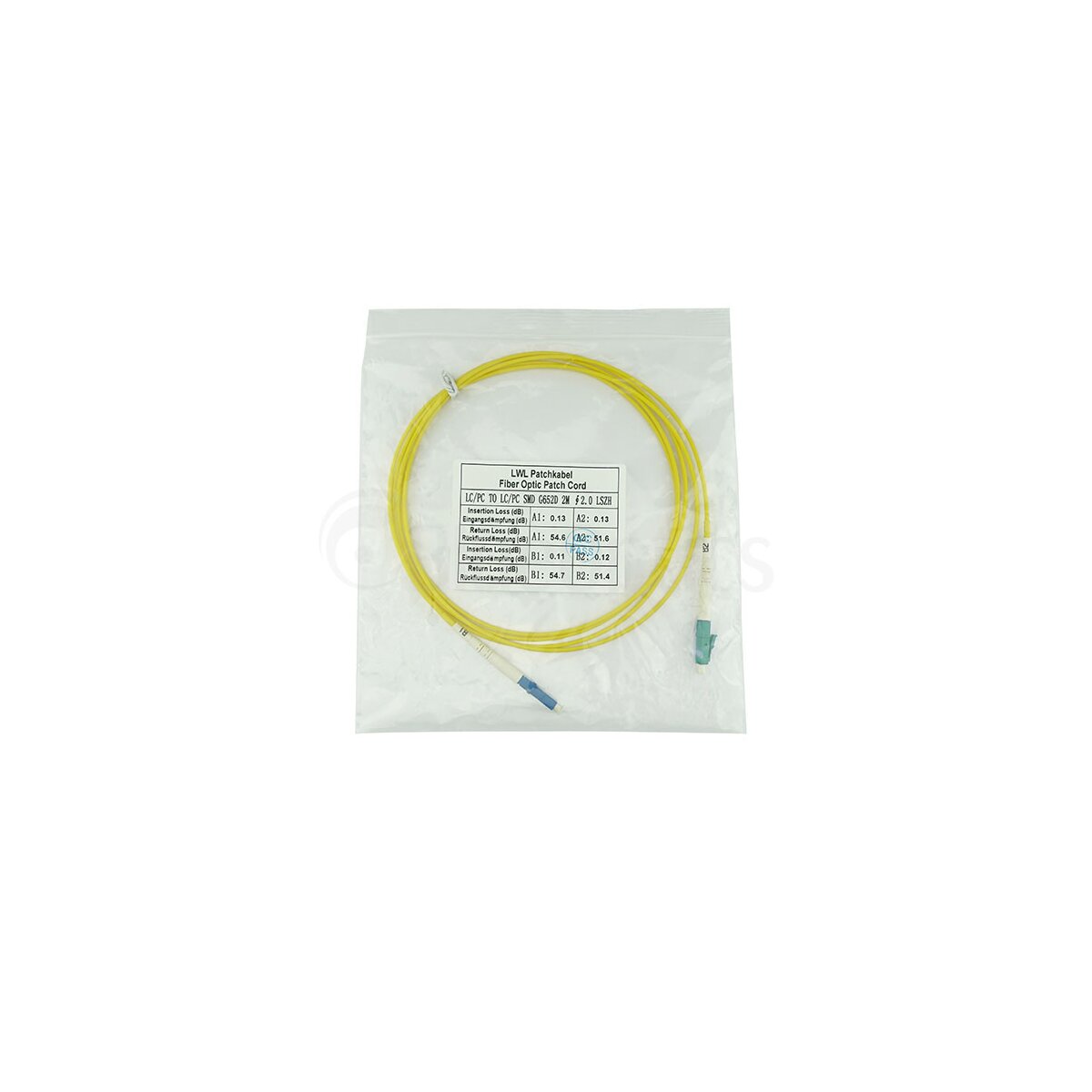 BlueOptics SFP2121BU10MS cavo a fibre ottiche 10 m LC G.657.A1 Giallo