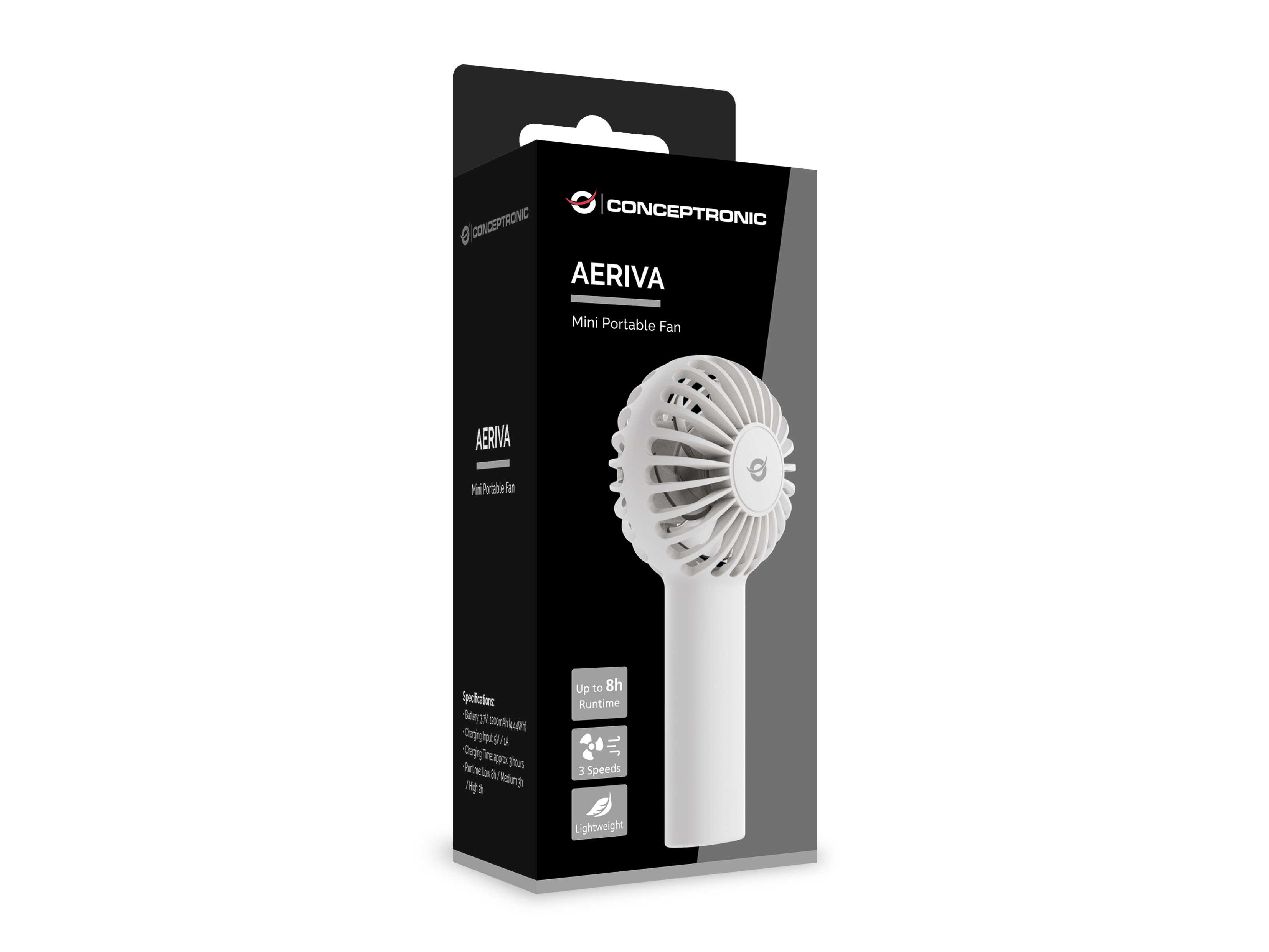 Conceptronic AERIVA01W nebulizzatore e ventilatore portatile personale Bianco