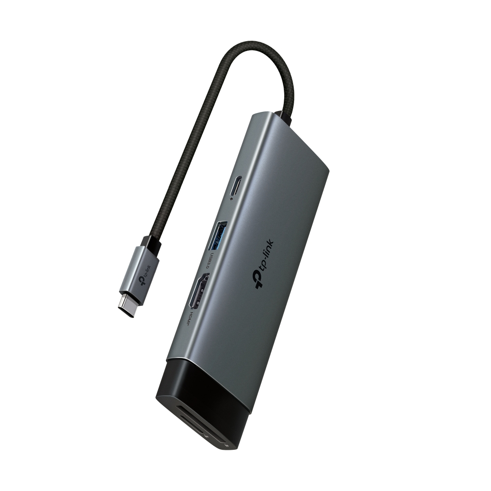 TP-Link UH7021C hub de interfaz USB Tipo C 5000 Mbit/s Aluminio, Negro