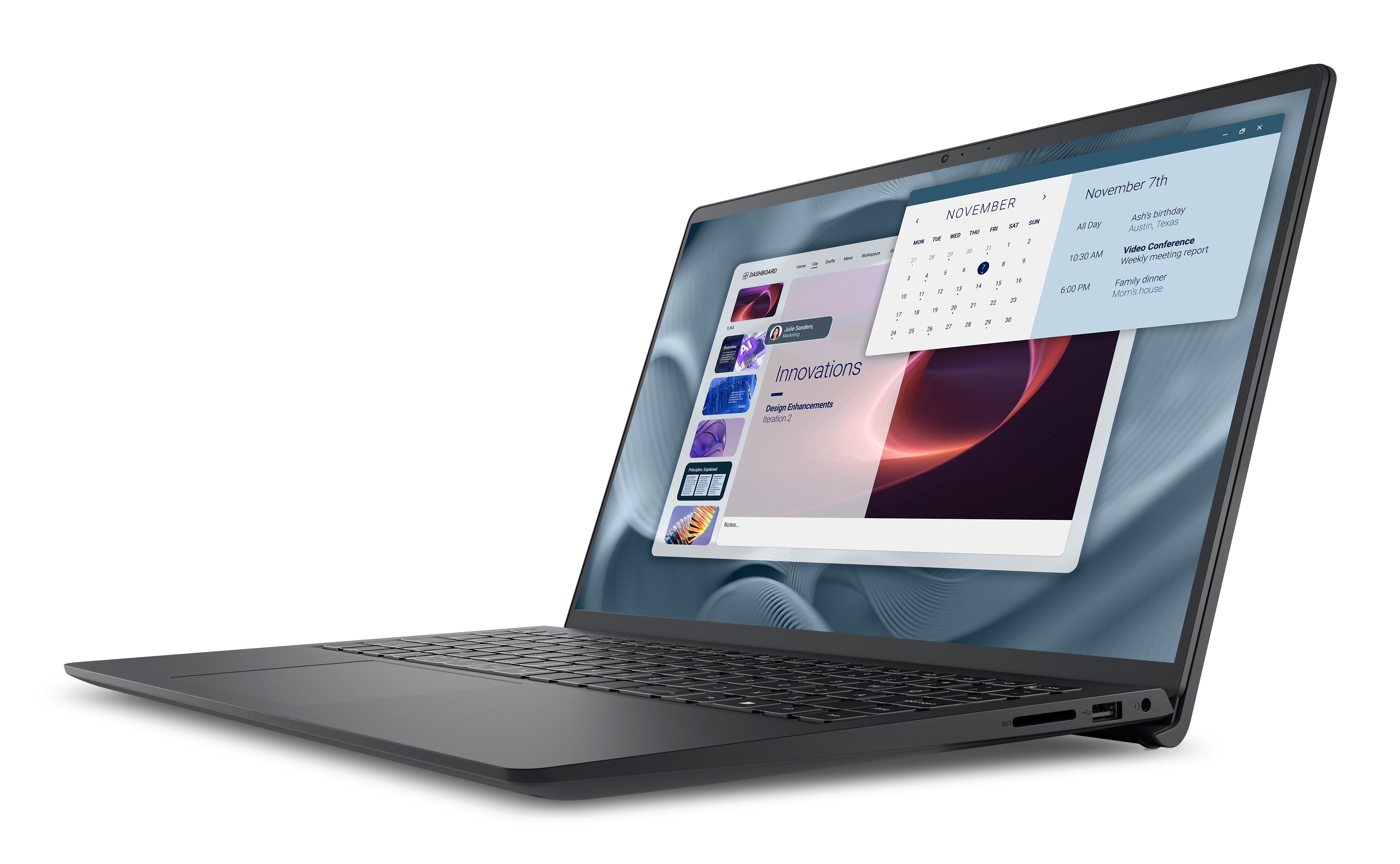 DELL Pro 15 Essential PV15250 Intel� Core i7 i7-1355U Ordinateur portable 39,6 cm (15.6) Full HD 16 Go DDR5-SDRAM 1 To SSD Wi-Fi 6 (802.11ax) Windows 11 Pro Allemand Noir