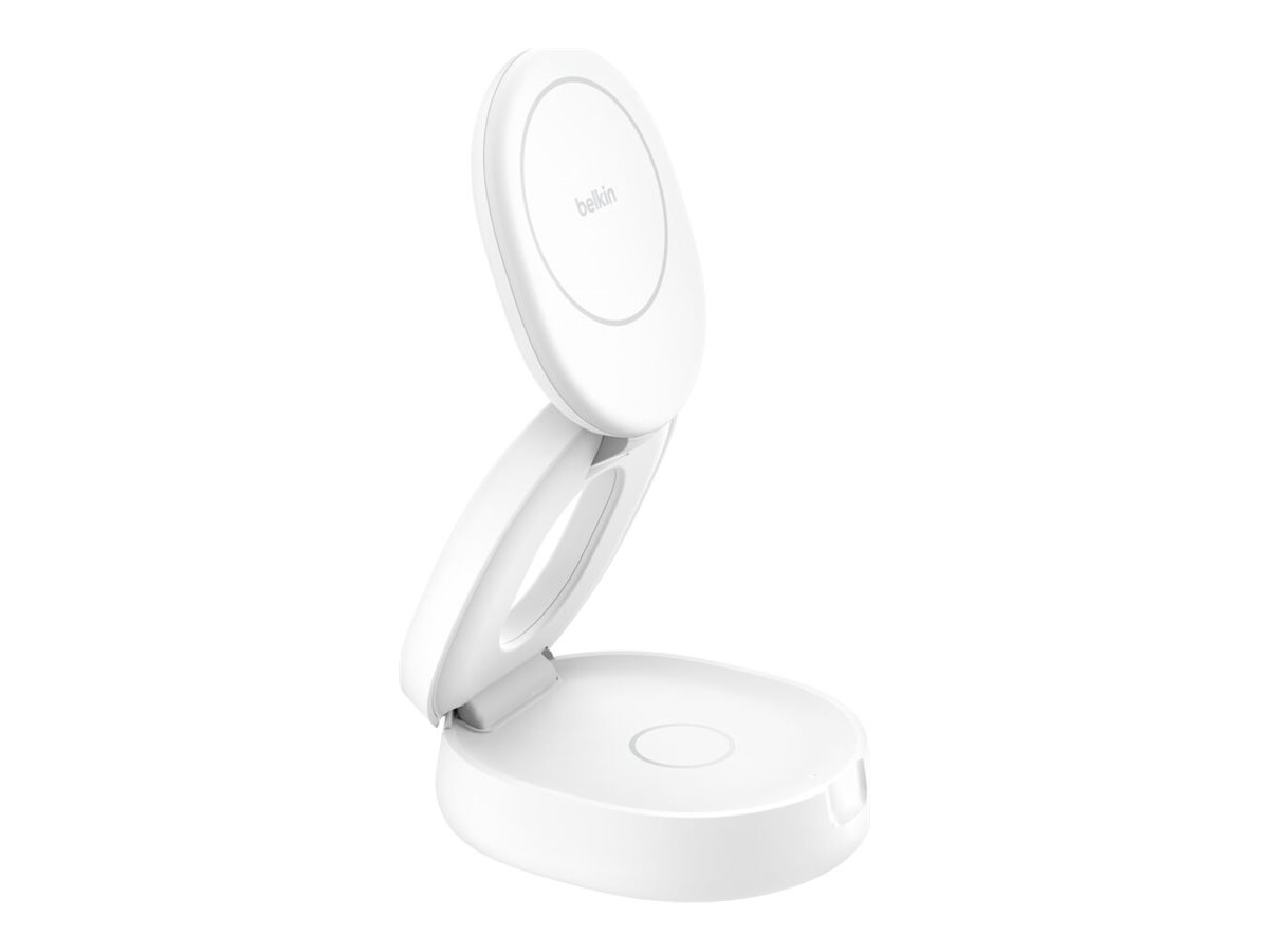 Belkin BoostCharge - Kabelloses Ladegert - 2-in-1, Qi2, magnetisch, faltbar + AC-Netzteil