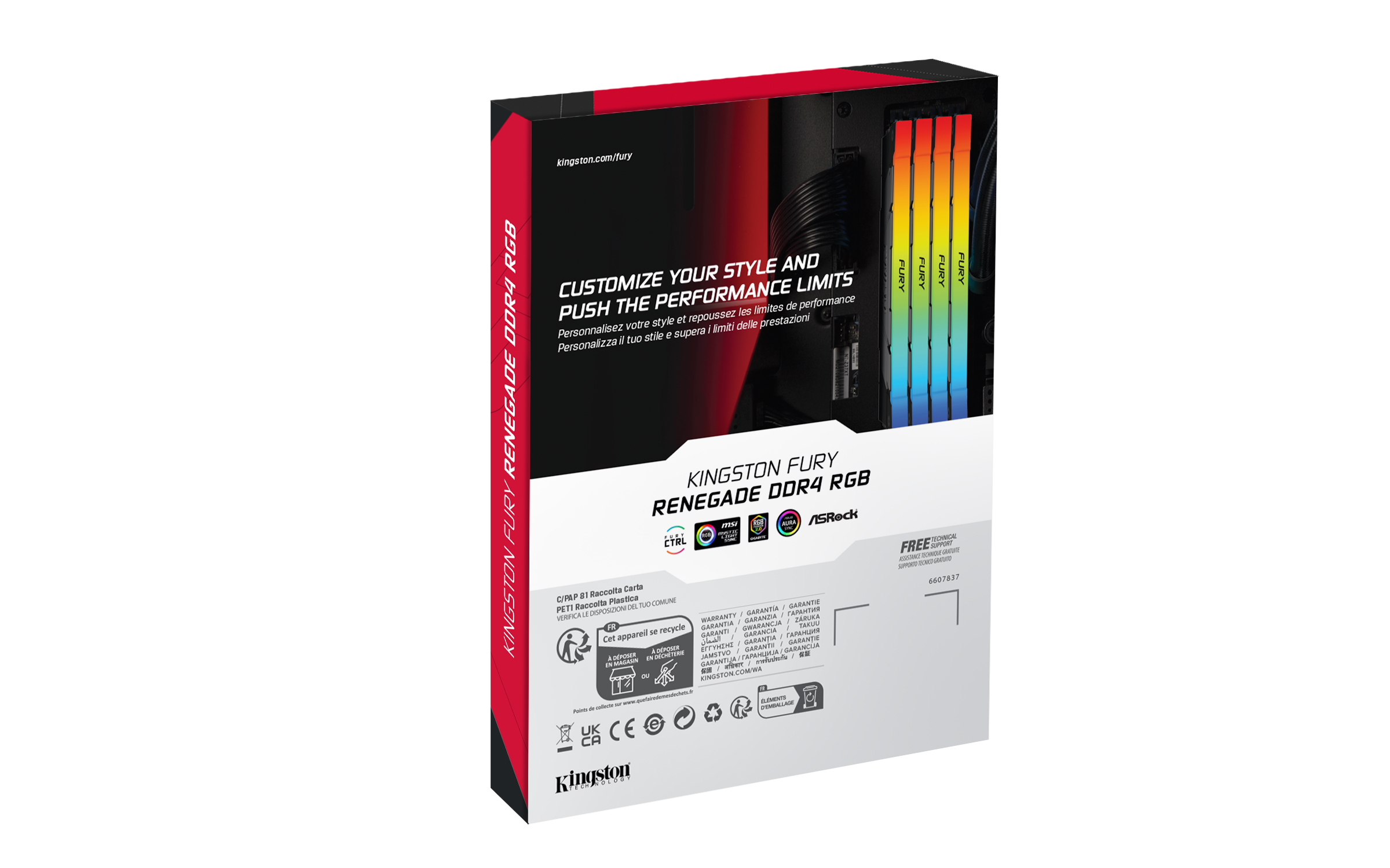 Kingston 16GBA�3200MT/s DDR4 CL16A�DIMMA�1Gx8 FURYA�RenegadeA�RGB