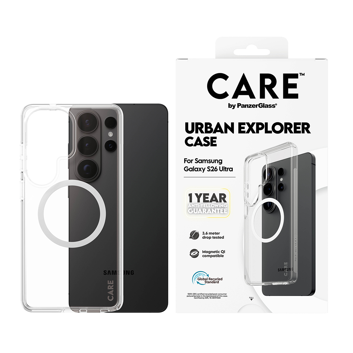 PanzerGlass PG CARE Samsung S26 Ultra Urban bily Qi