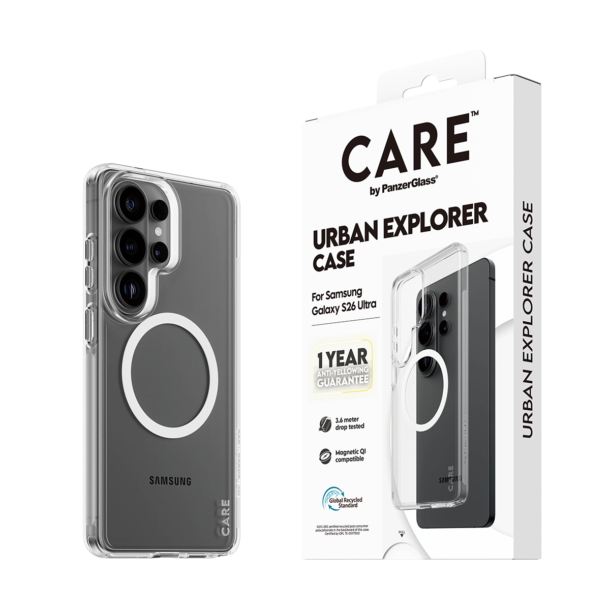 PanzerGlass PG CARE Samsung S26 Ultra Urban bily Qi