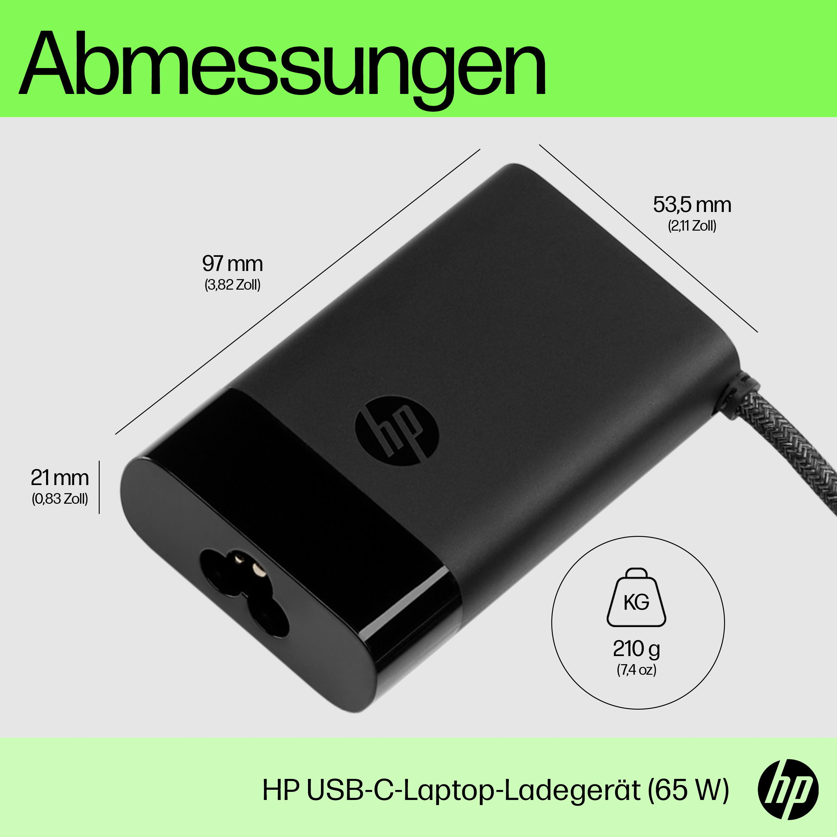 HP Cargador para port�til USB-C de 65 W
