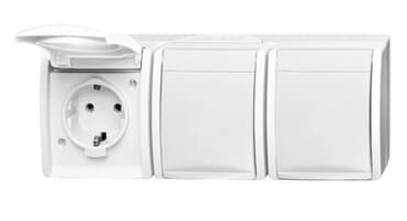 Busch-Jaeger 2300/3 EW-54 presa energia CEE 7/3 Bianco