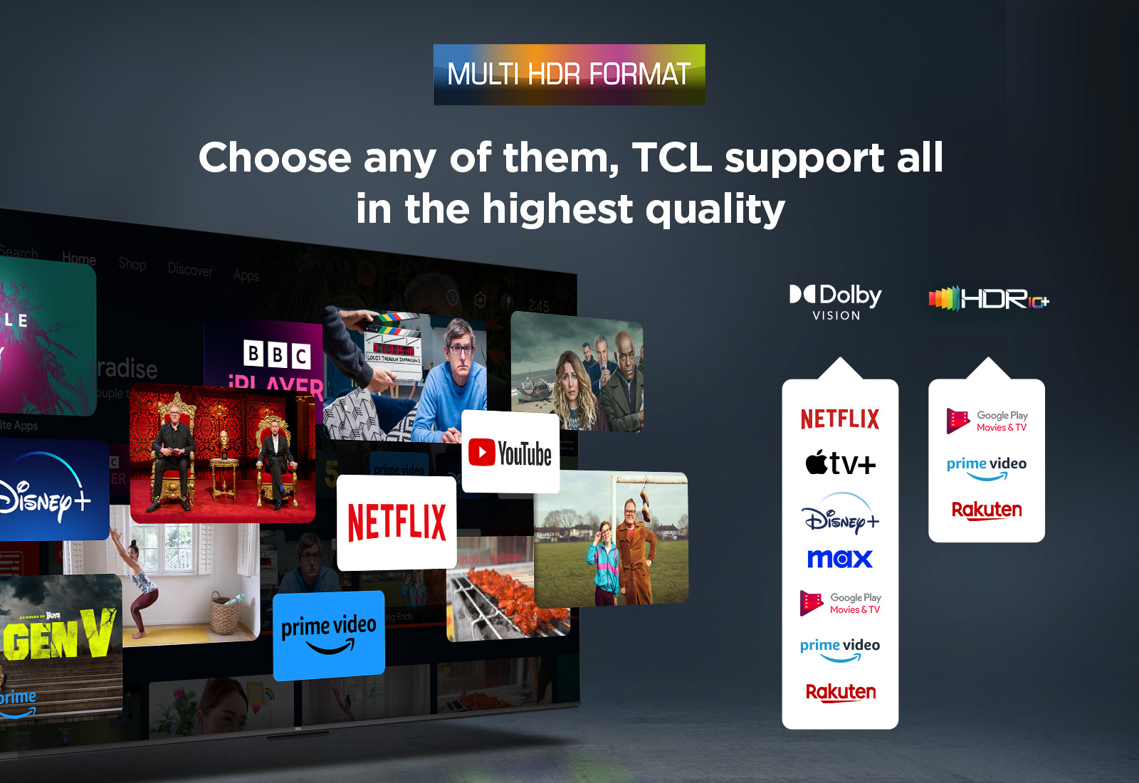 TCL V6C 43V6C Televisor 109,2 cm (43) 4K Ultra HD Smart TV Wifi Met�lico 260 cd / m�