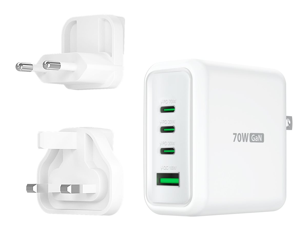 j5create Cargador USB-C� GaN de 70W y 4 puertos