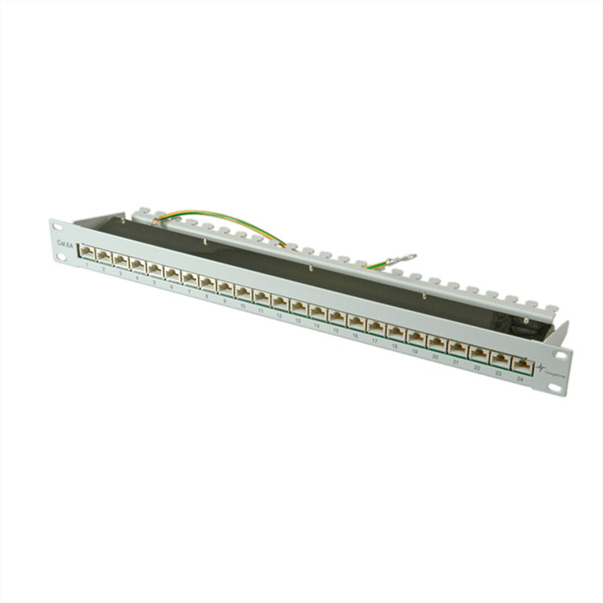 Telegrtner Karl Grtner Telegrtner MPP24-HS - Patch Panel - CAT 6a - STP - RJ-45 X 24 - Hellgrau, RAL 7035 - 1U - 48.3 cm (19)