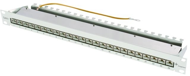Telegrtner Karl Grtner Telegrtner MPP24-HS - Patch Panel - CAT 6a - STP - RJ-45 X 24 - Hellgrau, RAL 7035 - 1U - 48.3 cm (19)