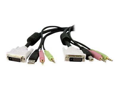 StarTech.com Cavo KVM switch DVI-D Dual Link USB 4 in 1 con audio e microfono 4,5 m
