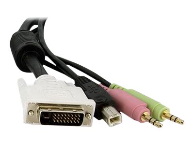StarTech.com Cable de 4,5m para Switch Conmutador KVM 4en1 DVI-D Dual Link Doble Enlace USB con Audio Micrfono